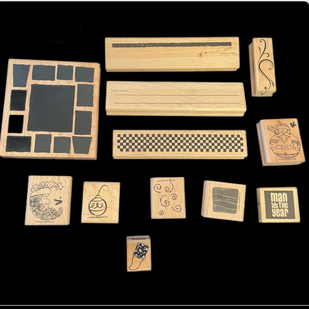 12 wooden Stamps for Art project